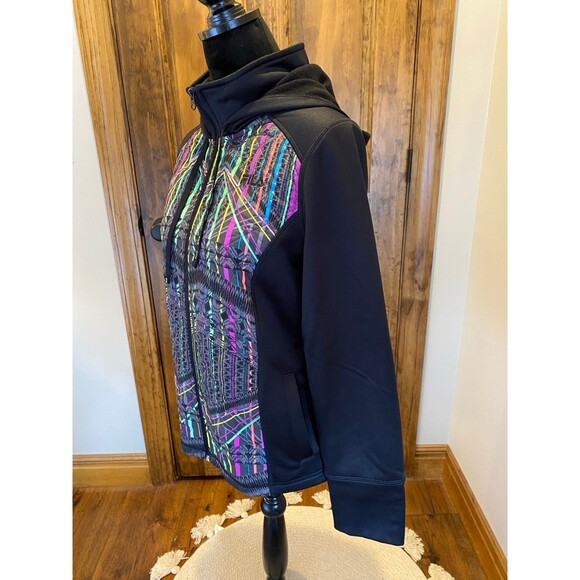 Fila Sport Womens Hoodie Size Large Black Zippered Sporty w/ Tie Athletic-wear - Picture 5 of 12